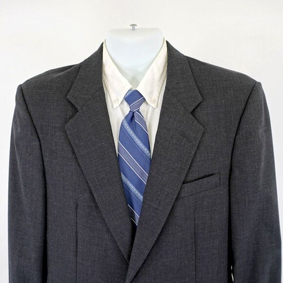Christian Dior Monsieur 40R Gray Wool Blazer 2 Button Constructed / Padded Shoul - Picture 1 of 12
